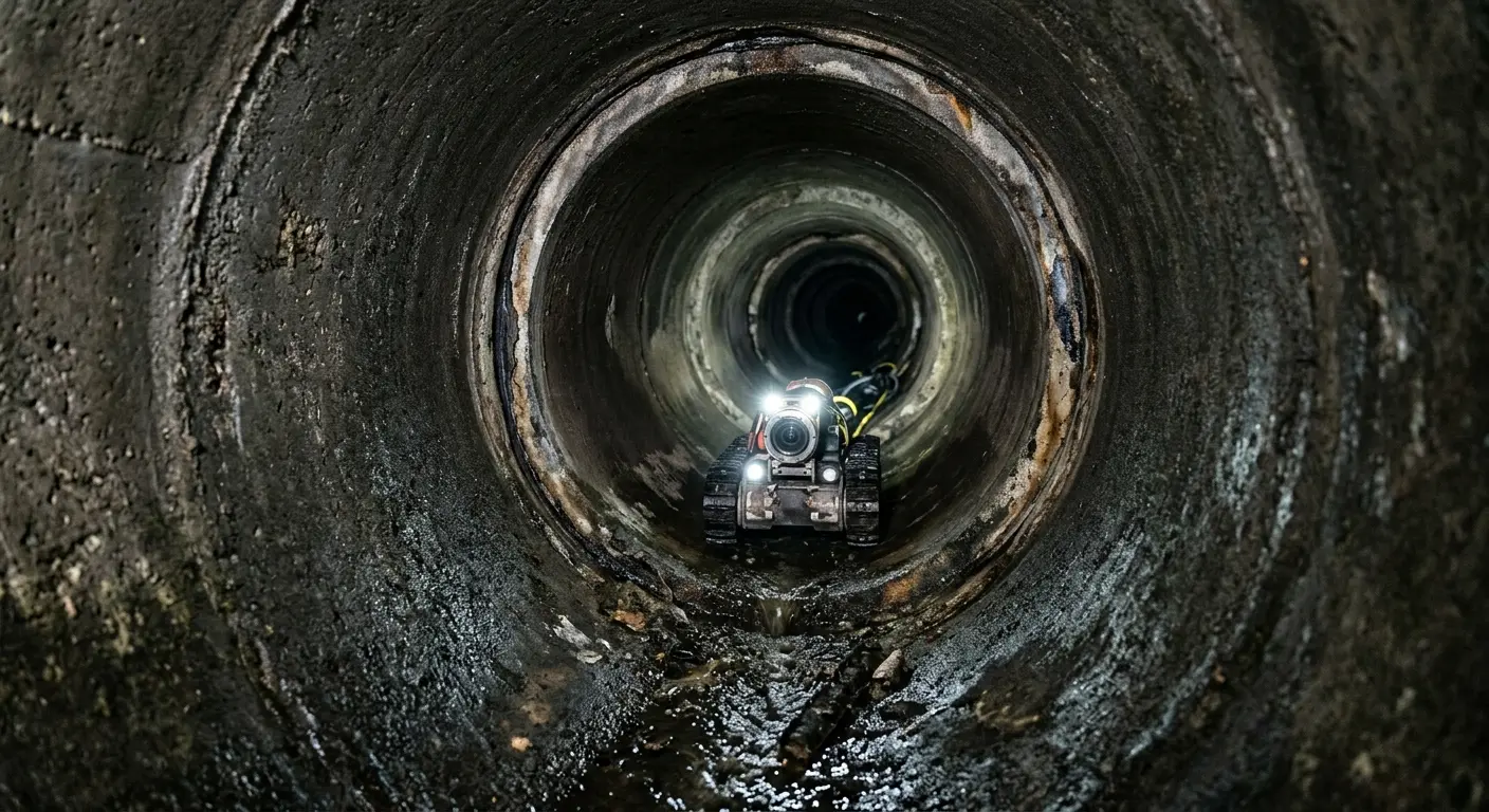 Robotic sewer camera inspecting pipe interior for Sewer Line Repair in Lauderdale-by-the-Sea